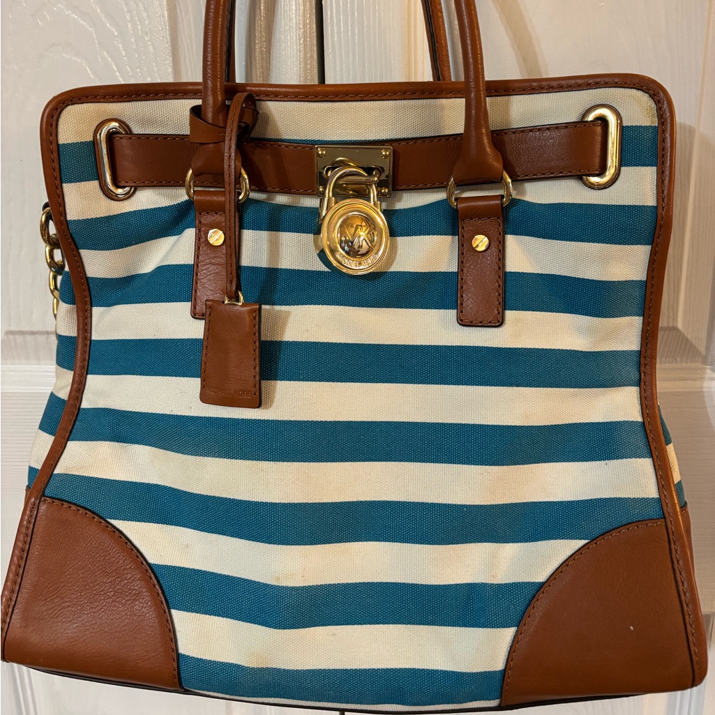 Michael Michael Kors Tote Blue Canvas